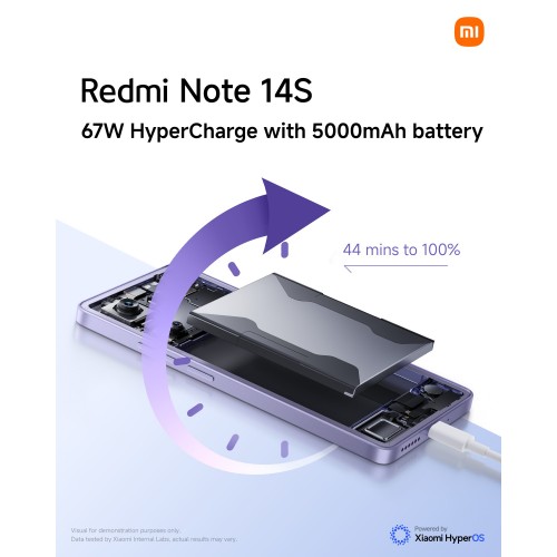 Смартфон Xiaomi Redmi Note 14S 8/256GB (NFC) (RU/A) Aurora Purple (фиолетовое сияние) 