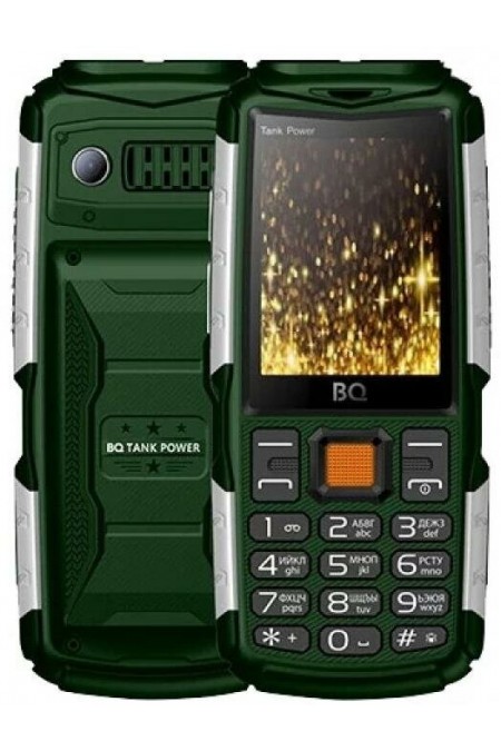 Телефон BQ 2430 Tank Power Green/Silver (зеленый/серебристый) 