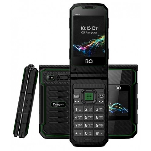 Телефон BQ 2822 Dragon Black/Green (зеленый/черный) 