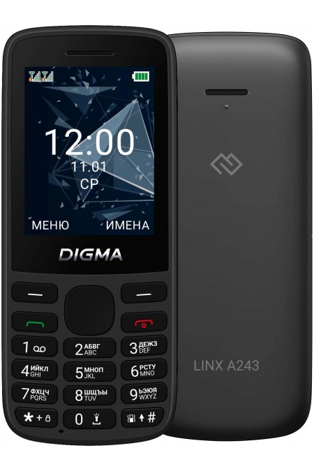 Телефон DIGMA LINX A243 Black (черный) 