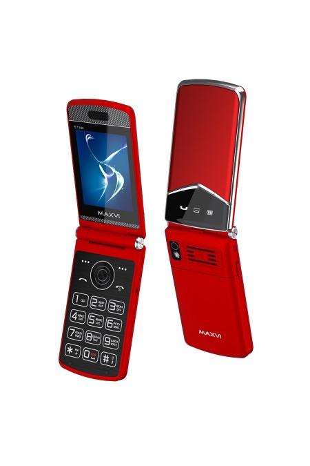 Телефон MAXVI E11ds Red/Silver (красный/серебристый) 