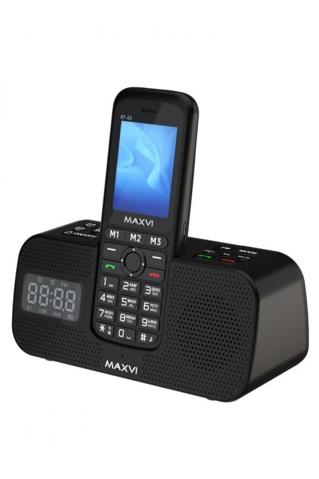 Телефон MAXVI RT-03 + док-станция Black (черный) 