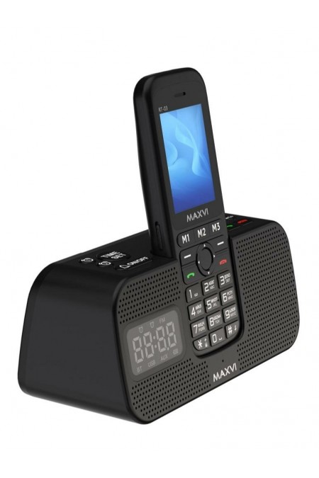 Телефон MAXVI RT-03 + док-станция Black (черный) 2