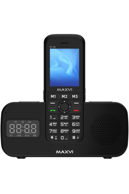 Телефон MAXVI RT-03 + док-станция Black (черный) 4