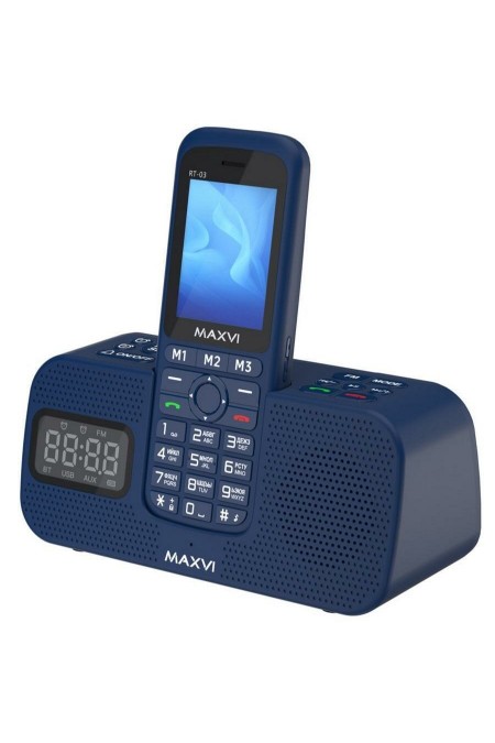 Телефон MAXVI RT-03 + док-станция Blue (синий) 