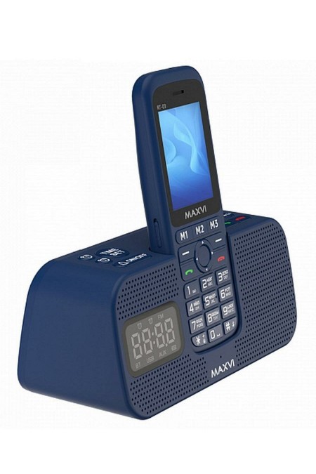 Телефон MAXVI RT-03 + док-станция Blue (синий) 2