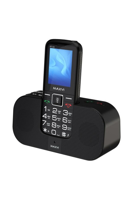 Телефон MAXVI RT-04 + док-станция Black (черный) 3