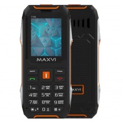 Телефон MAXVI T100 Black/Orange (черный/оранжевый)