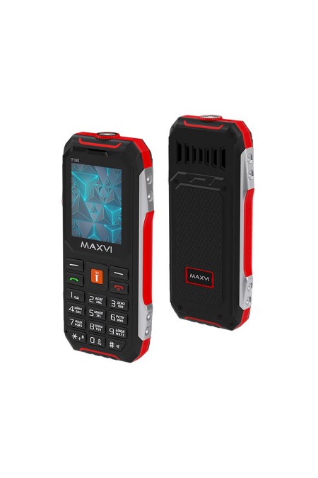 Телефон MAXVI T100 Black/Red (черный/красный) 