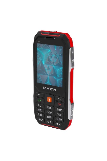 Телефон MAXVI T101 Black/Red (черный/красный) 