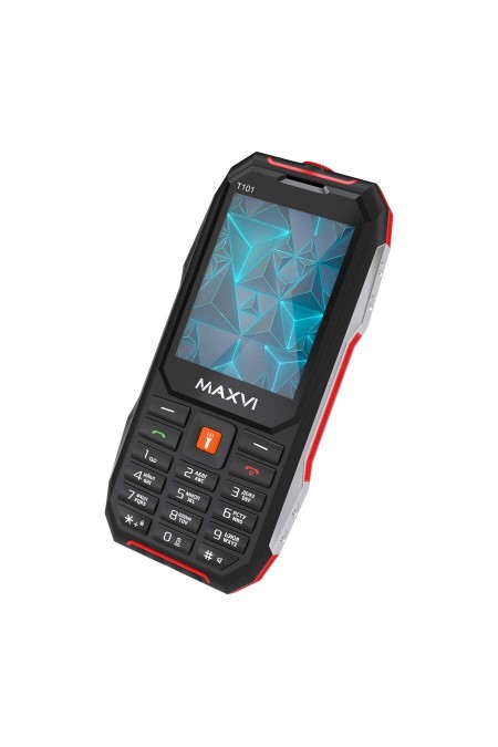 Телефон MAXVI T101 Black/Red (черный/красный) 1