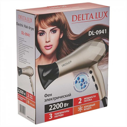 Фен DELTA LUX DL-0941 (черный/золотой) 5