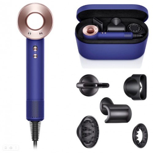 Фен Dyson Supersonic HD08 Vinca Blue/Rose Gold (с кейсом) (синий/розовое золото) 6
