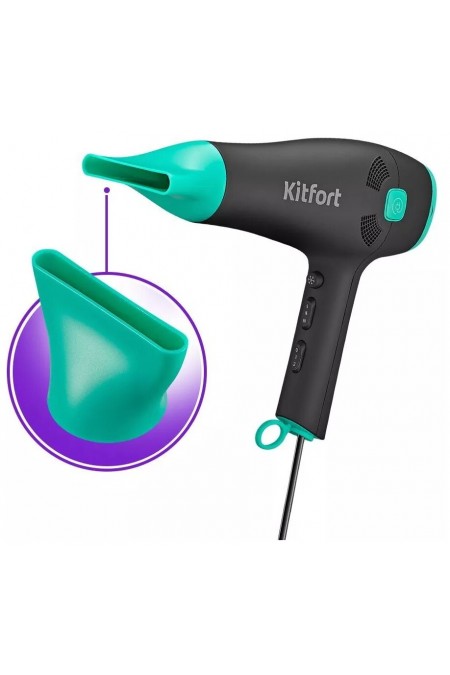 Фен Kitfort КТ-3222 (черный/бирюзовый) 2