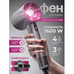 Фен Xiaomi SenCiciMen Hair Dryer HD15 (серый/розовый)