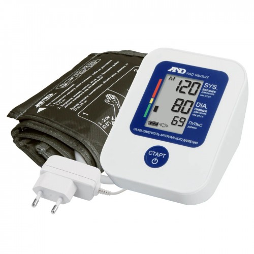 Тонометр AND UA-888AC c манжетой 23-37 см и сетевым адаптером (белый) 9