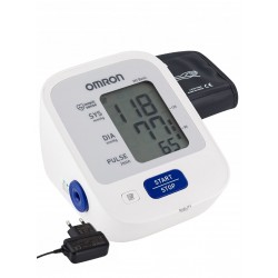 Тонометр Omron M2 Basic + адаптер + универсальная манжета (HEM-7121-ALRU) (белый)