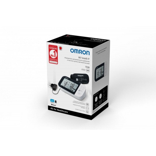 Тонометр OMRON M7 intelli IT с адаптером (белый/серый) 