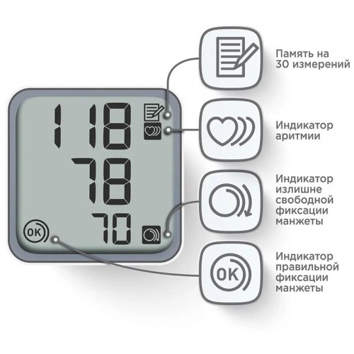 Тонометр Omron RS2 (HEM-6121-RU) (белый) 4