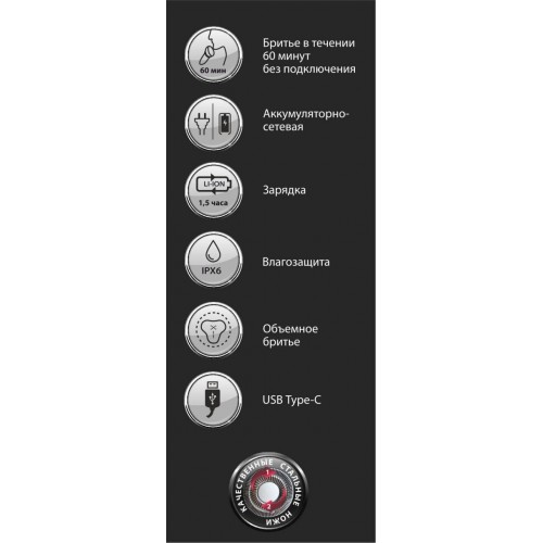 Электробритва Бердск 3319АС (черный) 4