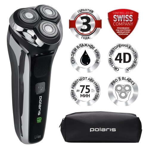 Электробритва Polaris PMR 0305R wet-dry (черный) 