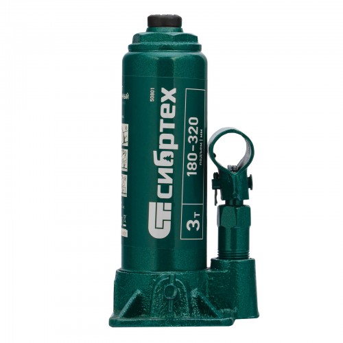 Домкрат бутылочный гидравлический Сибртех 50801 3 т 180-320 мм 6
