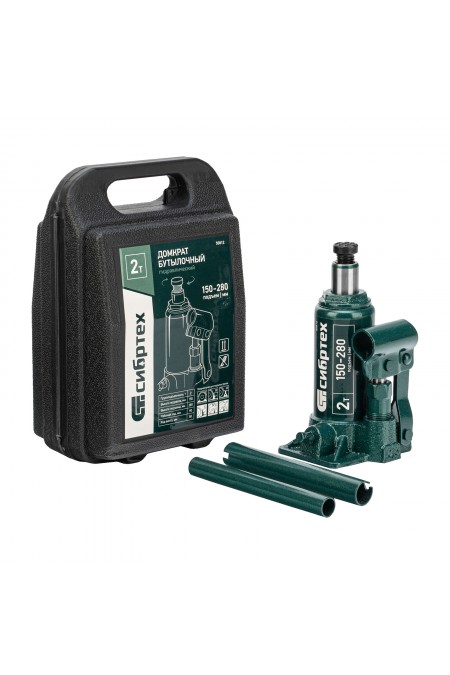 Домкрат бутылочный гидравлический Сибртех 50812 2 т 150-280 мм 1