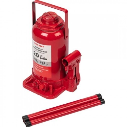 Домкрат гидравлический бутылочный Rexant 80-0616 20т 3