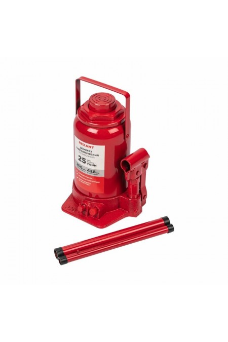 Домкрат гидравлический бутылочный Rexant 80-0617 25т 1