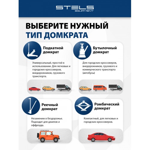 Домкрат гидравлический бутылочный Stels 51140 4 т 5