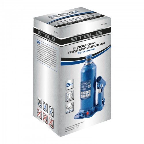 Домкрат гидравлический бутылочный Stels 51163 5т 9