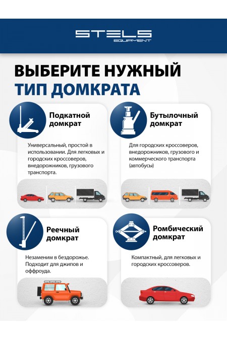 Домкрат гидравлический бутылочный Stels 51164 6т 4