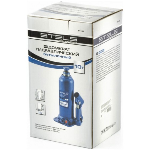 Домкрат гидравлический бутылочный Stels 51166 10 т 1