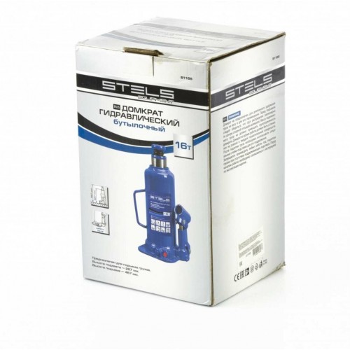 Домкрат гидравлический бутылочный Stels 51168 16т 2
