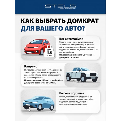 Домкрат гидравлический бутылочный Stels 51171 50т 4