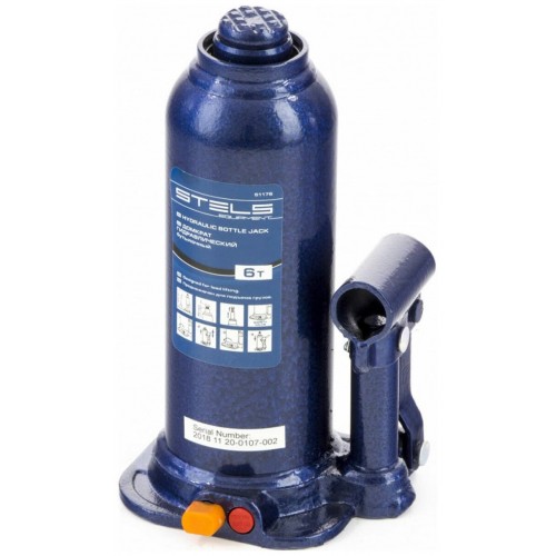 Домкрат гидравлический бутылочный Stels 51176 6т 4