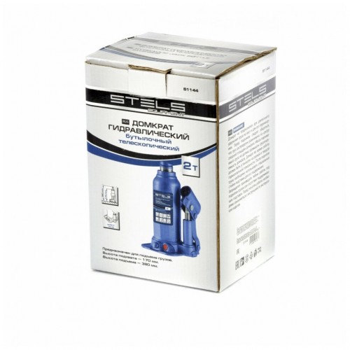 Домкрат гидравлический бутылочный телескопический Stels 51144 2т 1