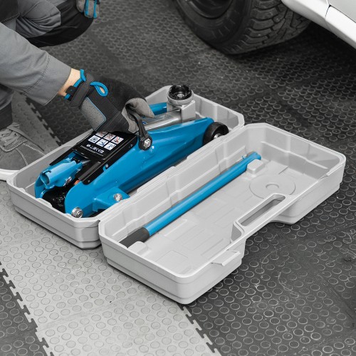 Домкрат гидравлический подкатной Stels 51128 2 т h подъема 140-340 мм в кейсе 9