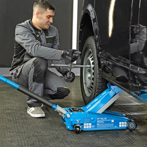 Домкрат гидравлический подкатнойй Stels 120-450мм 1