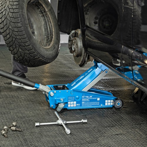 Домкрат гидравлический подкатнойй Stels 120-450мм 2