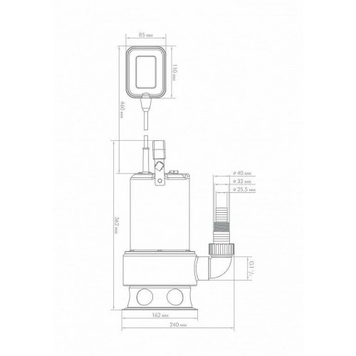 Насос фекальный Джилекс ФЕКАЛЬНИК 200/7 Н (5305) 6
