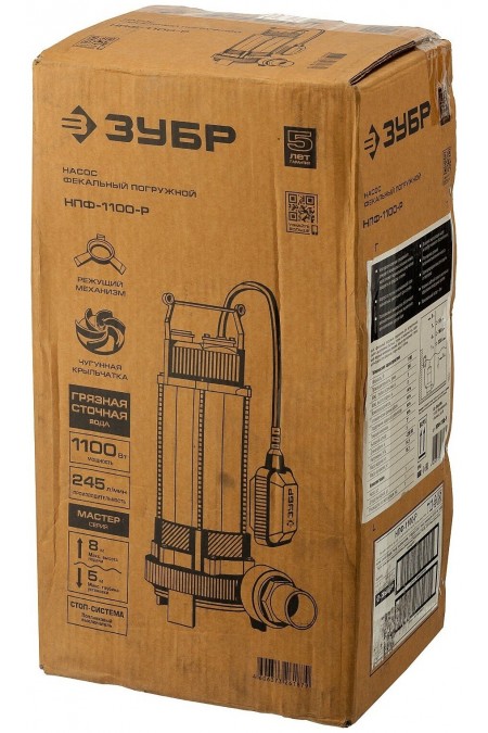 Насос фекальный Зубр НПФ-1100-Р 7