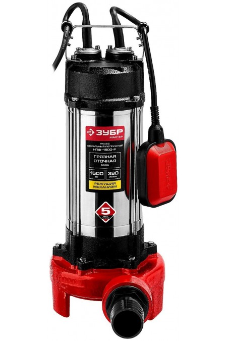 Насос фекальный Зубр НПФ-1500-Р 3