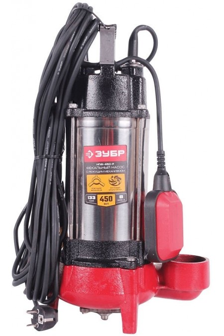 Насос фекальный Зубр НПФ-450-Р 8