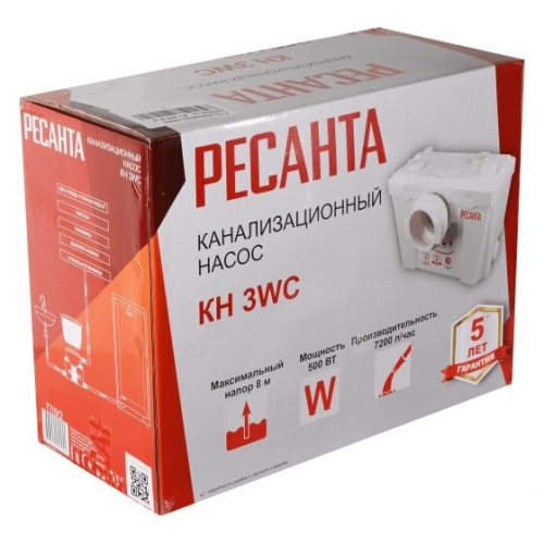 Насос канализационный Ресанта КН 3WC (77/9/2) 6