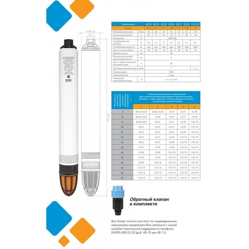 Насос погружной Джилекс Водомет Проф 40/75 (4075) 7