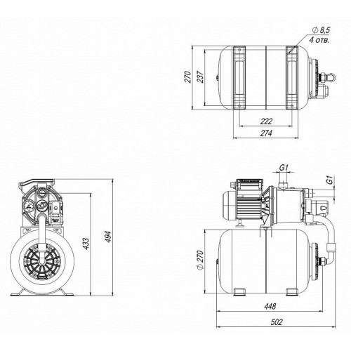 Насосная станция Джилекс Джамбо 60/35 Н-24 (3012) 1