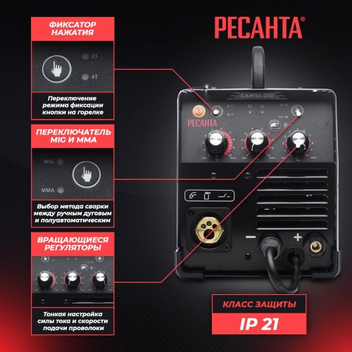 Сварочный аппарат Ресанта САИПА-200ПРОФ MIG/MAG 6