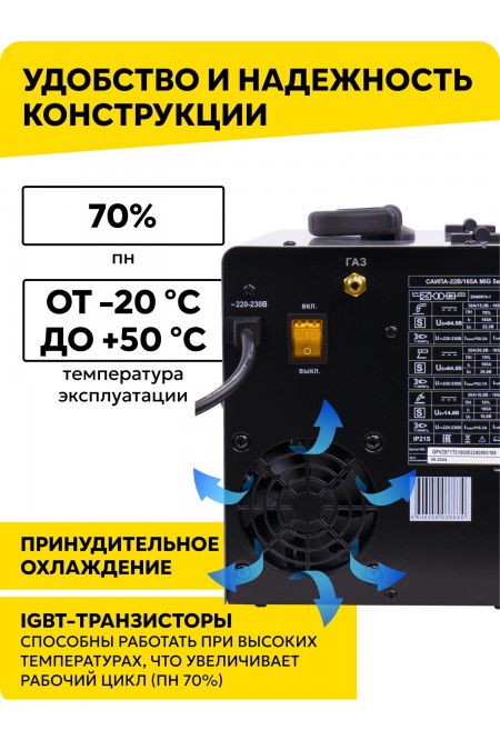 Сварочный аппарат Ресанта САИПА-22В/160А (MIG/MAG) (65/109) 5