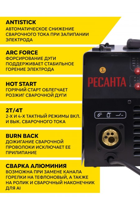 Сварочный аппарат Ресанта САИПА-24В/200А (MIG/MAG) (65/110) 3